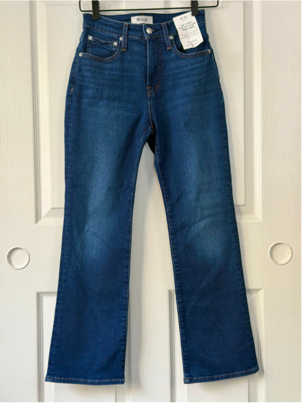 NWT Madewell Curvy Flare Crop Super Stretch Jeans Osgoode Wash Size 25 NZ113